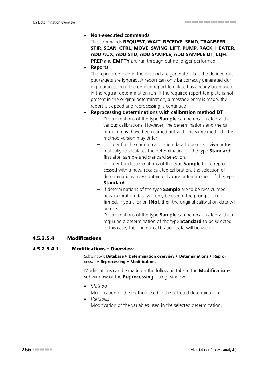 4 modifications, 1 modifications - overview | Metrohm viva 1.0 (process analysis) User Manual | Page 278 / 990