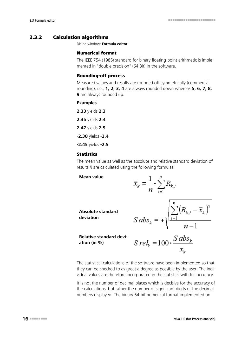 2 calculation algorithms, Calculation algorithms | Metrohm viva 1.0 (process analysis) User Manual | Page 28 / 990