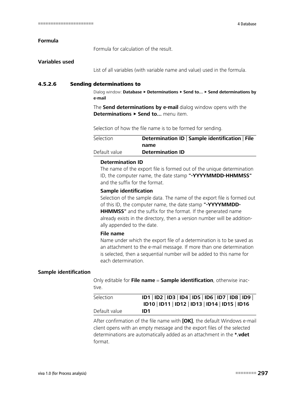 6 sending determinations to, Sending determinations to | Metrohm viva 1.0 (process analysis) User Manual | Page 309 / 990