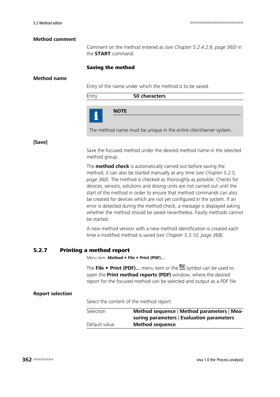 7 printing a method report, Printing a method report | Metrohm viva 1.0 (process analysis) User Manual | Page 374 / 990