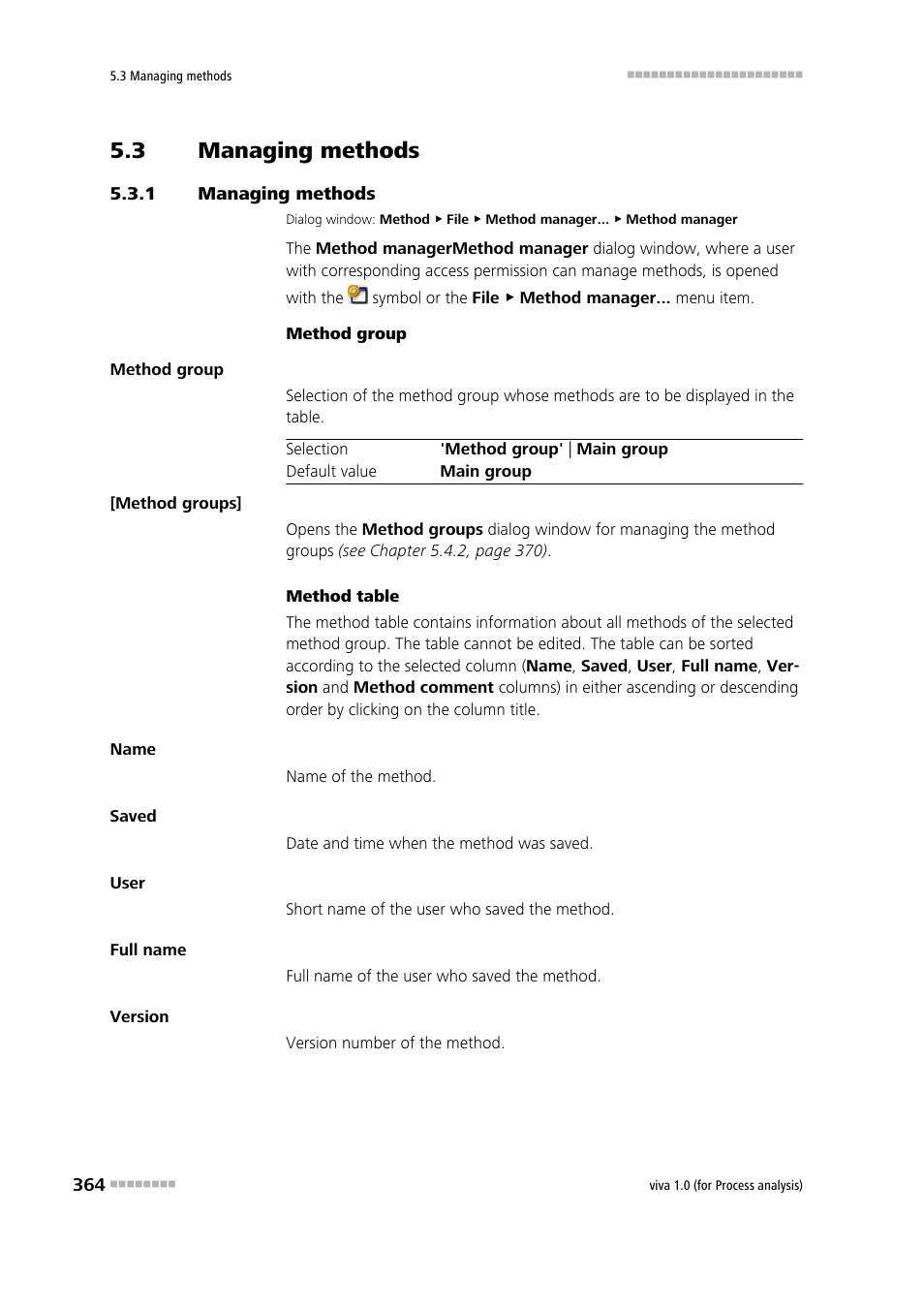 3 managing methods, 1 managing methods, Managing methods | Metrohm viva 1.0 (process analysis) User Manual | Page 376 / 990