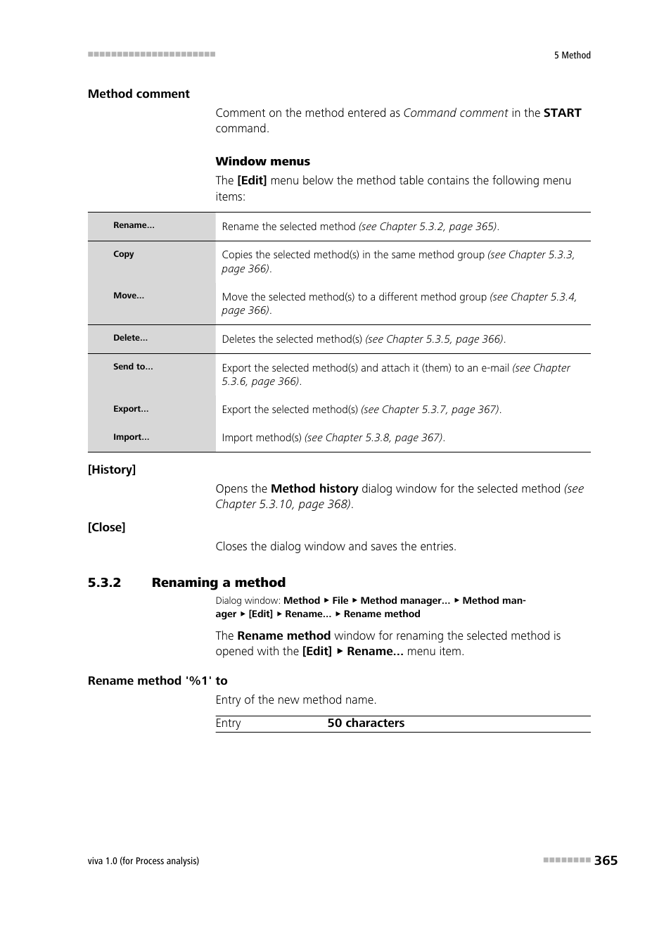 2 renaming a method, Renaming a method | Metrohm viva 1.0 (process analysis) User Manual | Page 377 / 990