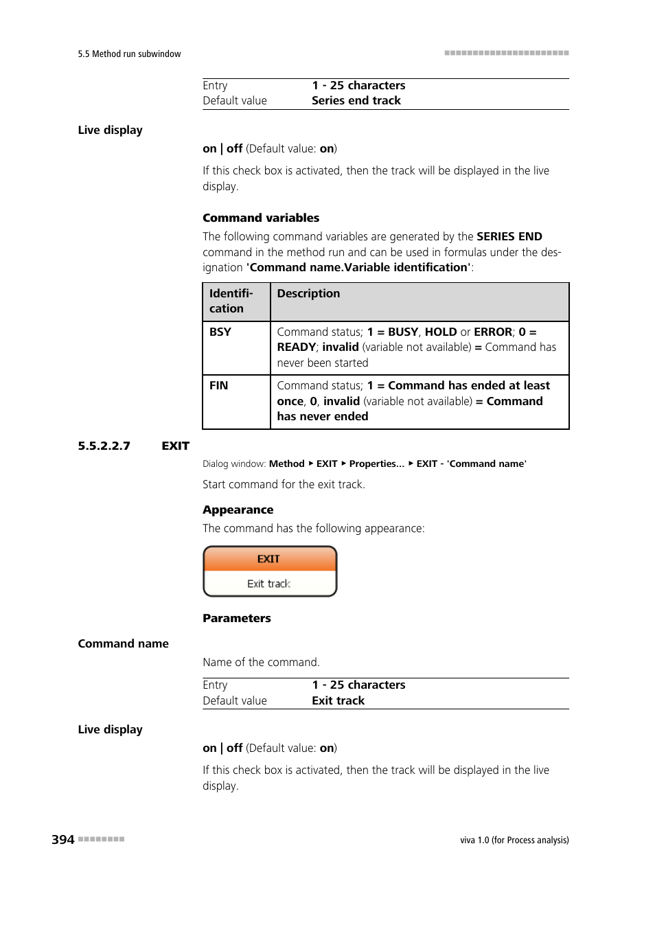 7 exit, Exit | Metrohm viva 1.0 (process analysis) User Manual | Page 406 / 990