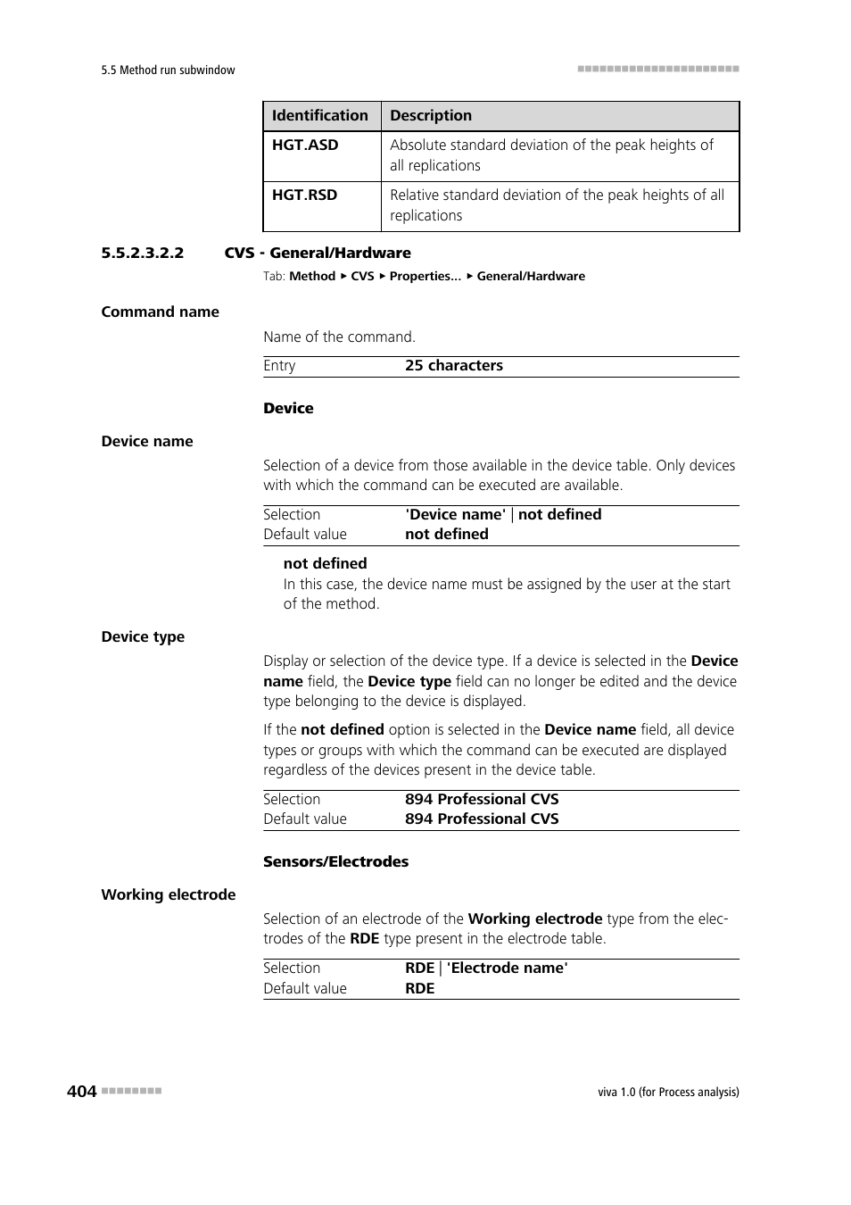 2 cvs - general/hardware | Metrohm viva 1.0 (process analysis) User Manual | Page 416 / 990