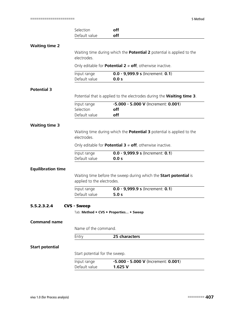 4 cvs - sweep | Metrohm viva 1.0 (process analysis) User Manual | Page 419 / 990