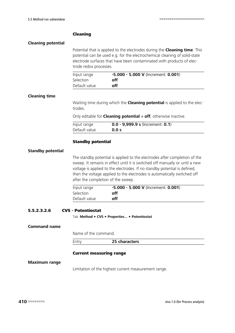 6 cvs - potentiostat | Metrohm viva 1.0 (process analysis) User Manual | Page 422 / 990