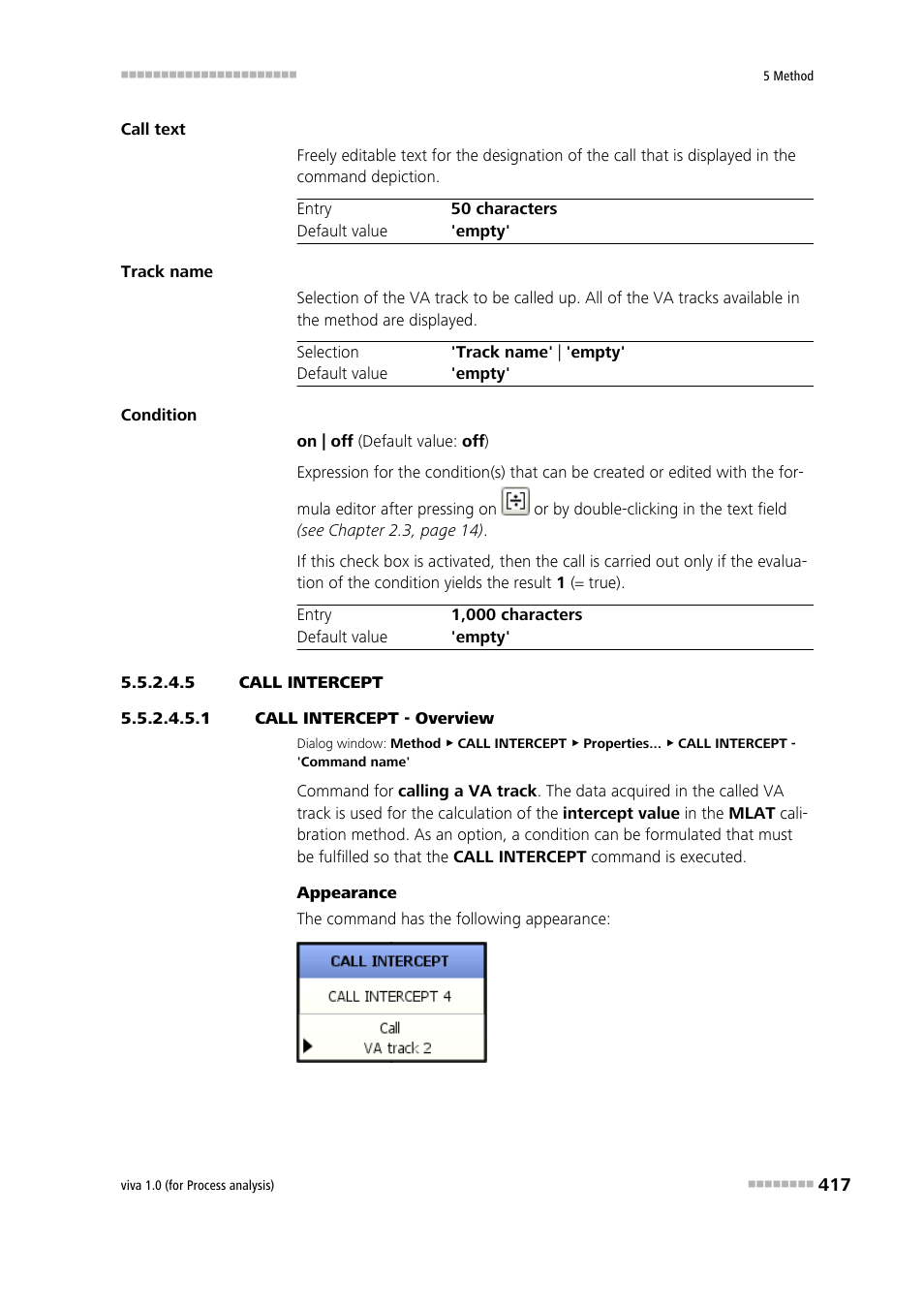 5 call intercept, 1 call intercept - overview, Call intercept | Metrohm viva 1.0 (process analysis) User Manual | Page 429 / 990