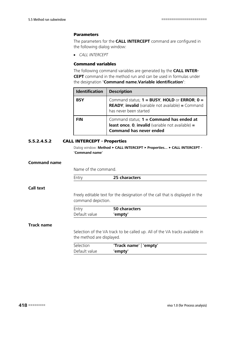 2 call intercept - properties | Metrohm viva 1.0 (process analysis) User Manual | Page 430 / 990