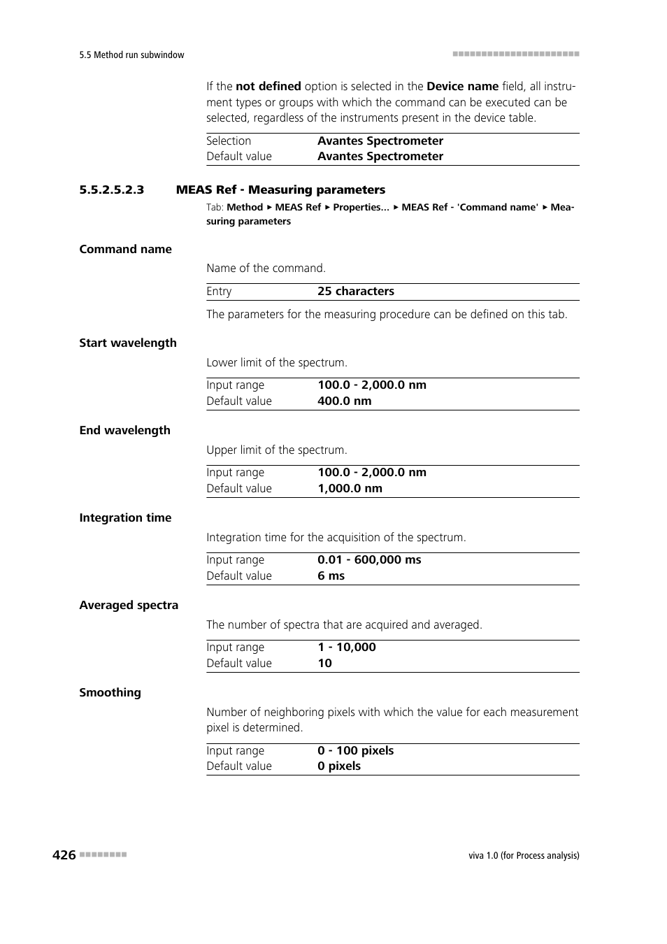 3 meas ref - measuring parameters, Measuring parameters | Metrohm viva 1.0 (process analysis) User Manual | Page 438 / 990
