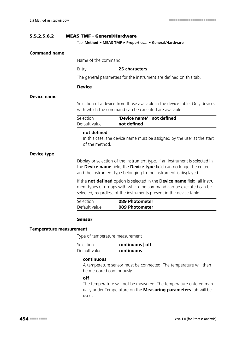 2 meas tmf - general/hardware | Metrohm viva 1.0 (process analysis) User Manual | Page 466 / 990