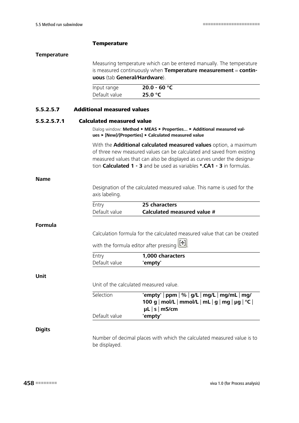 7 additional measured values, 1 calculated measured value | Metrohm viva 1.0 (process analysis) User Manual | Page 470 / 990