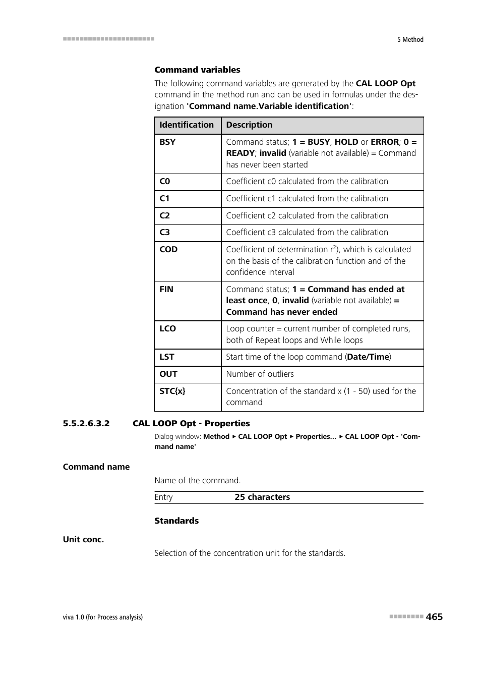 2 cal loop opt - properties | Metrohm viva 1.0 (process analysis) User Manual | Page 477 / 990