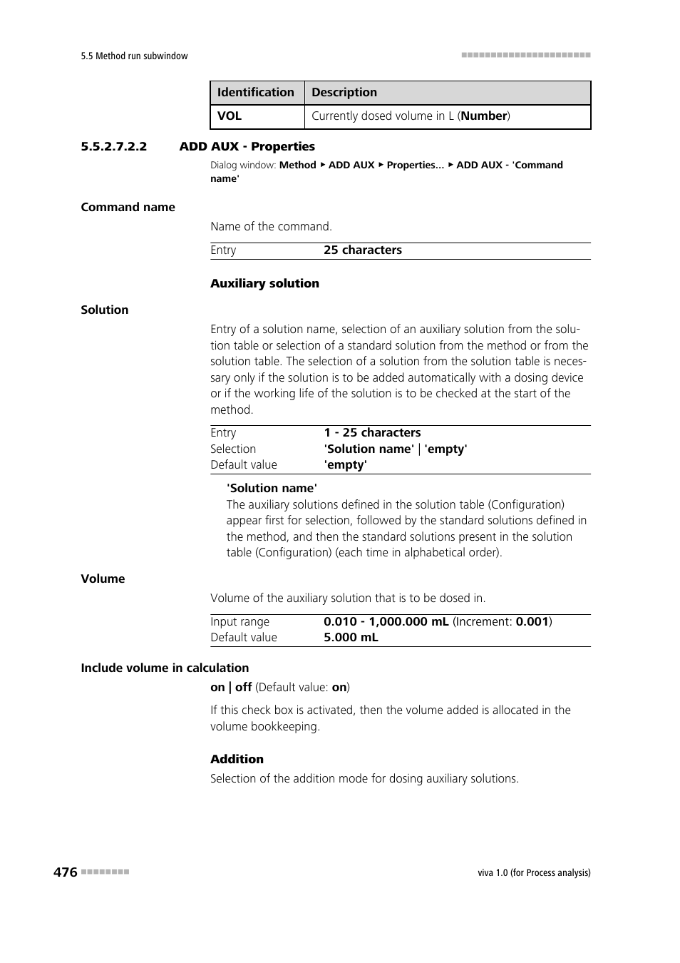 2 add aux - properties, Add aux - properties | Metrohm viva 1.0 (process analysis) User Manual | Page 488 / 990