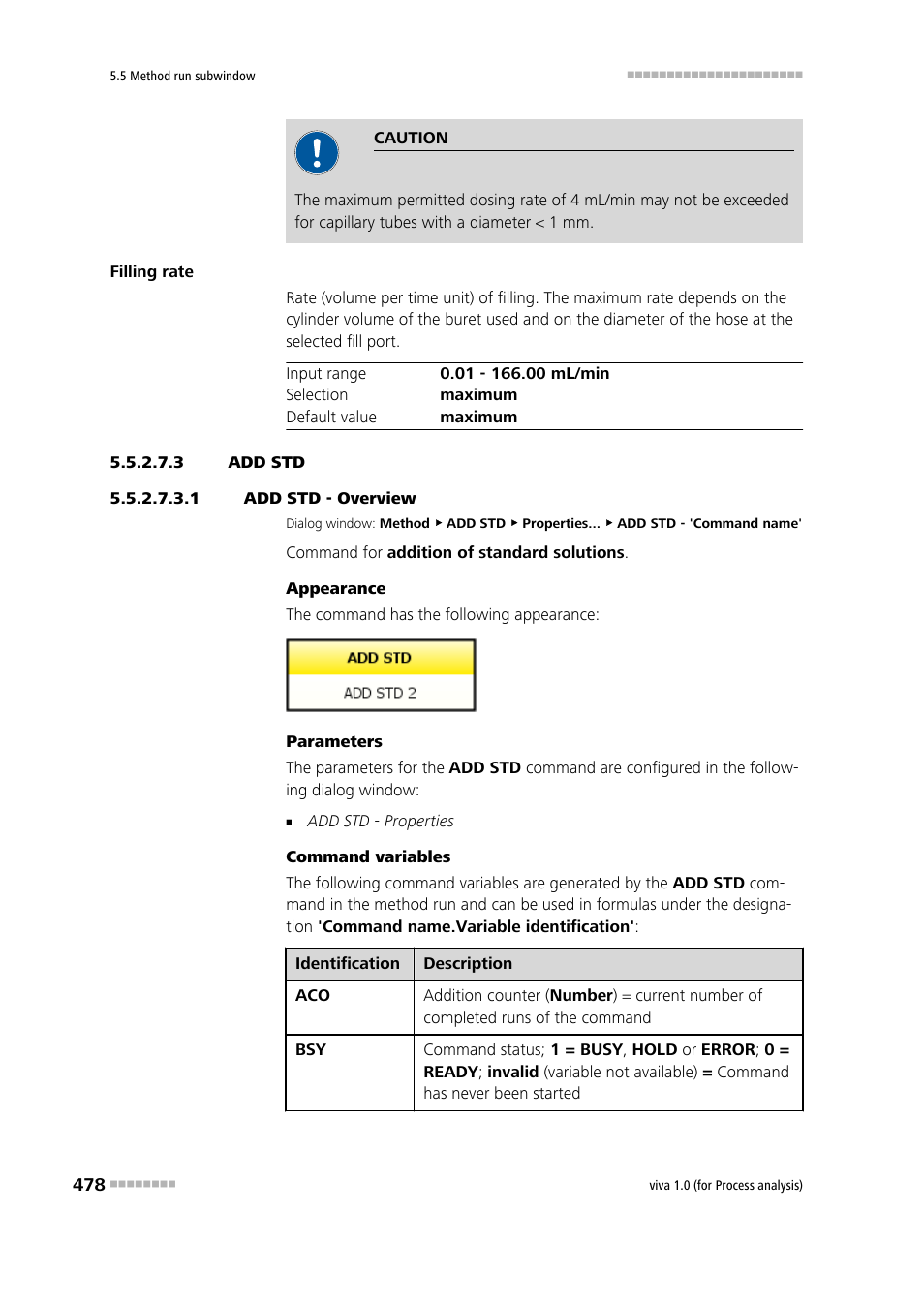 3 add std, 1 add std - overview, Add std | Metrohm viva 1.0 (process analysis) User Manual | Page 490 / 990