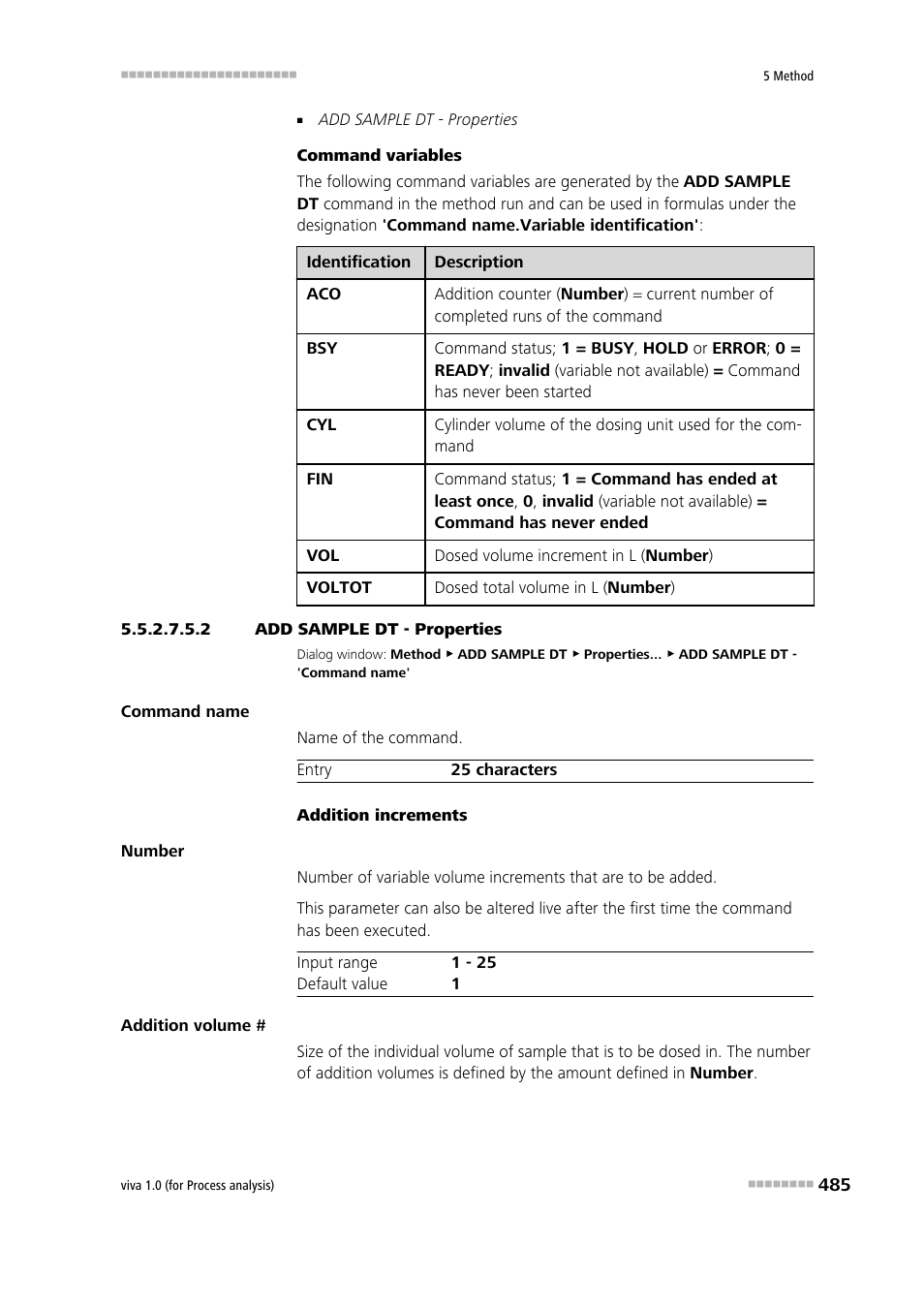 2 add sample dt - properties | Metrohm viva 1.0 (process analysis) User Manual | Page 497 / 990