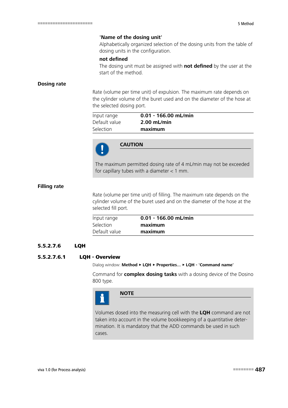 6 lqh, 1 lqh - overview | Metrohm viva 1.0 (process analysis) User Manual | Page 499 / 990