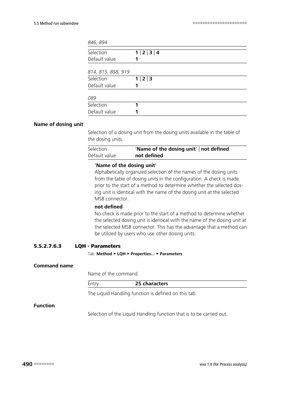 3 lqh - parameters | Metrohm viva 1.0 (process analysis) User Manual | Page 502 / 990