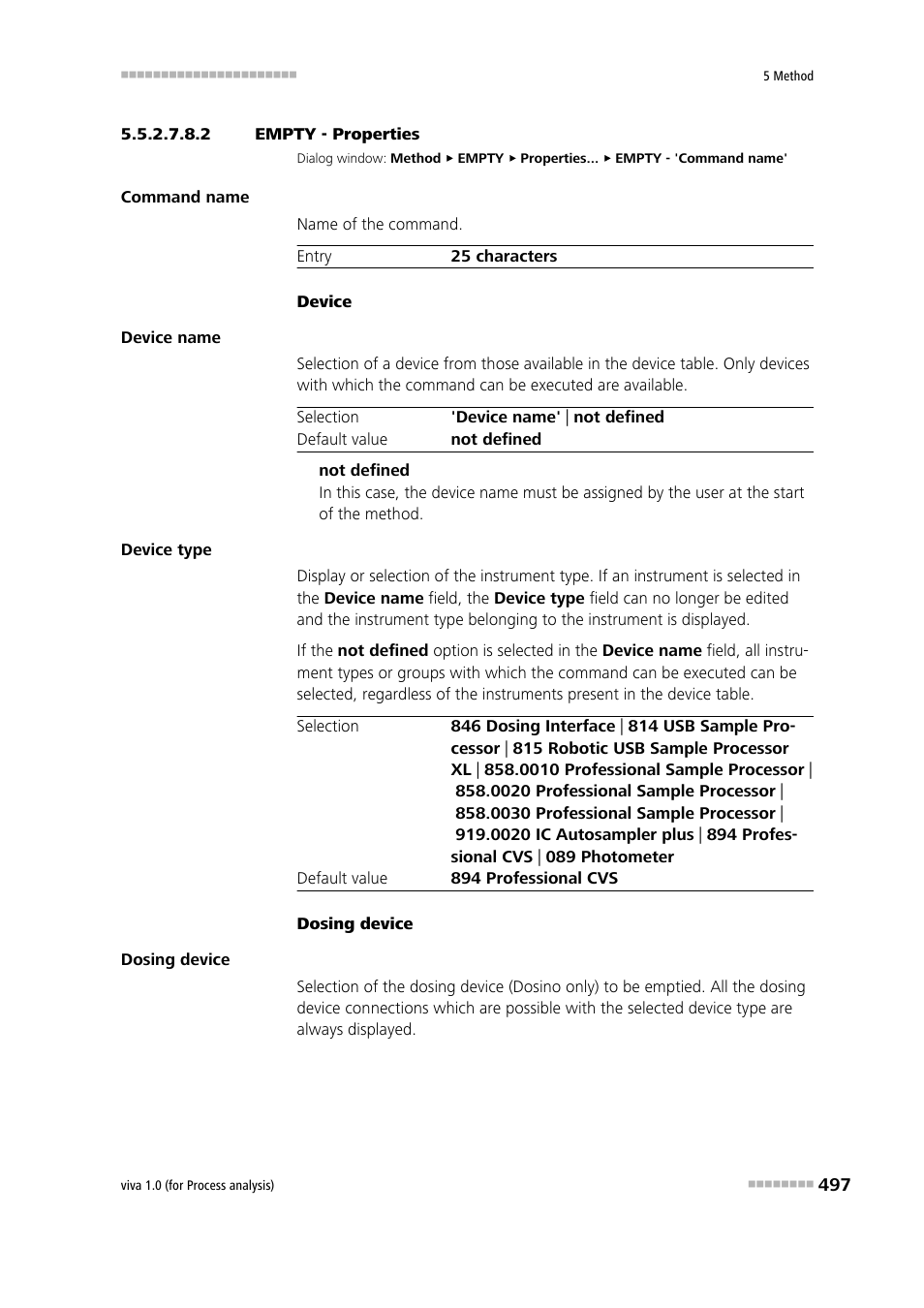2 empty - properties | Metrohm viva 1.0 (process analysis) User Manual | Page 509 / 990