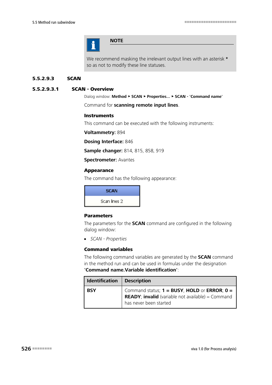 3 scan, 1 scan - overview, Scan | Metrohm viva 1.0 (process analysis) User Manual | Page 538 / 990