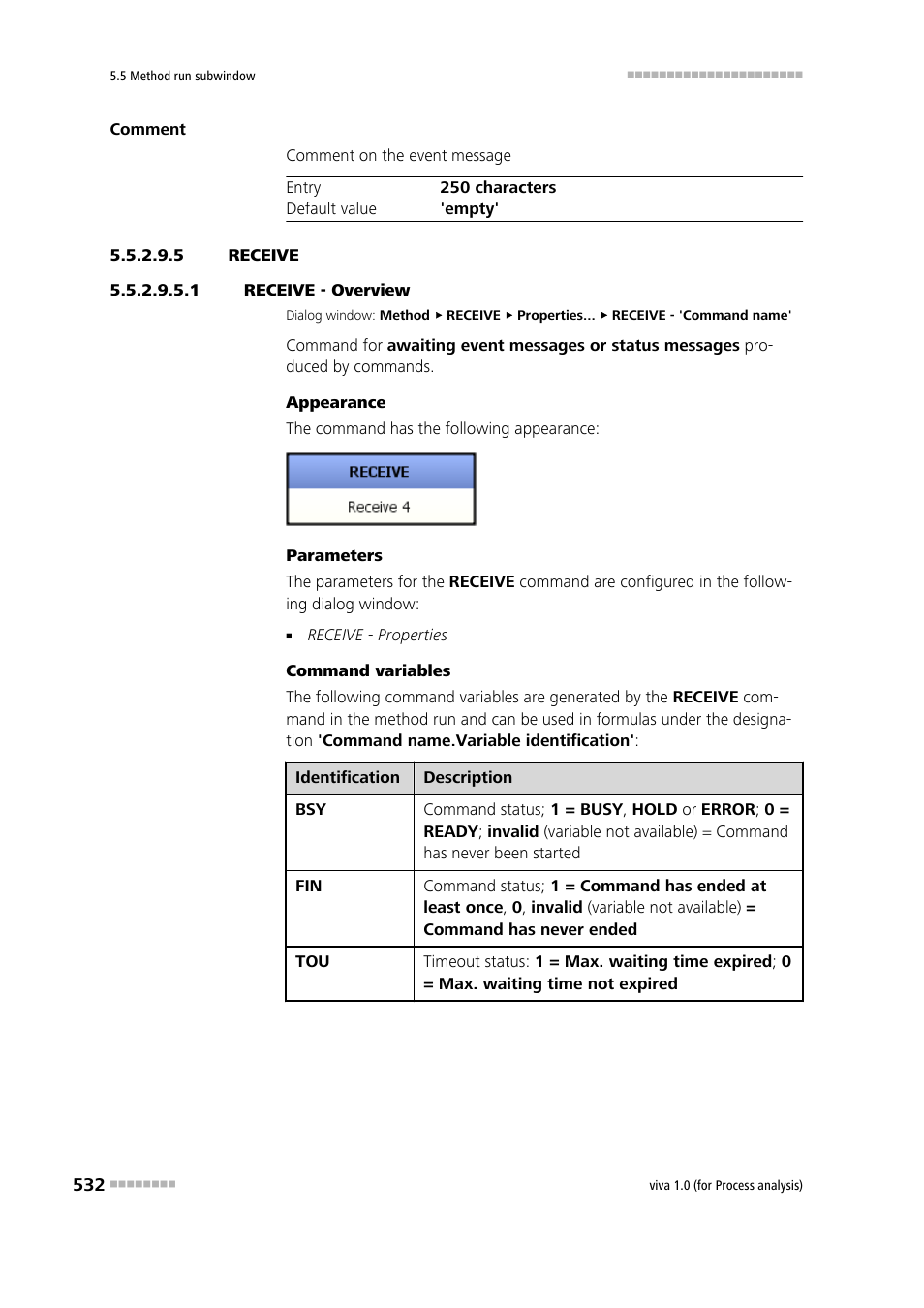 5 receive, 1 receive - overview, Receive | Metrohm viva 1.0 (process analysis) User Manual | Page 544 / 990