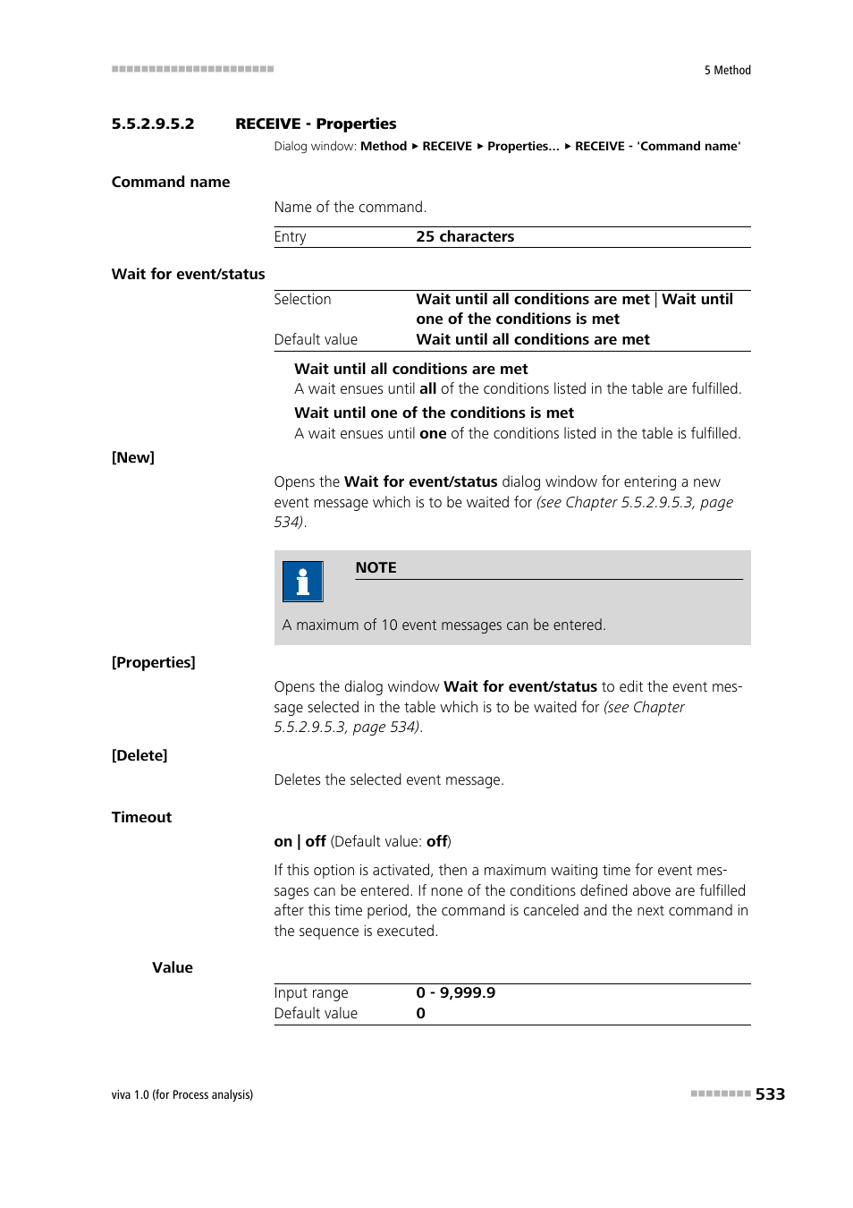 2 receive - properties | Metrohm viva 1.0 (process analysis) User Manual | Page 545 / 990