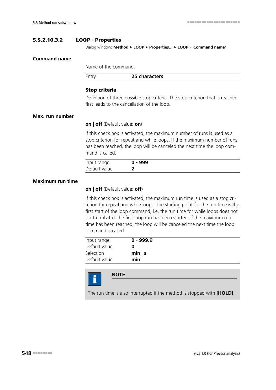 2 loop - properties | Metrohm viva 1.0 (process analysis) User Manual | Page 560 / 990