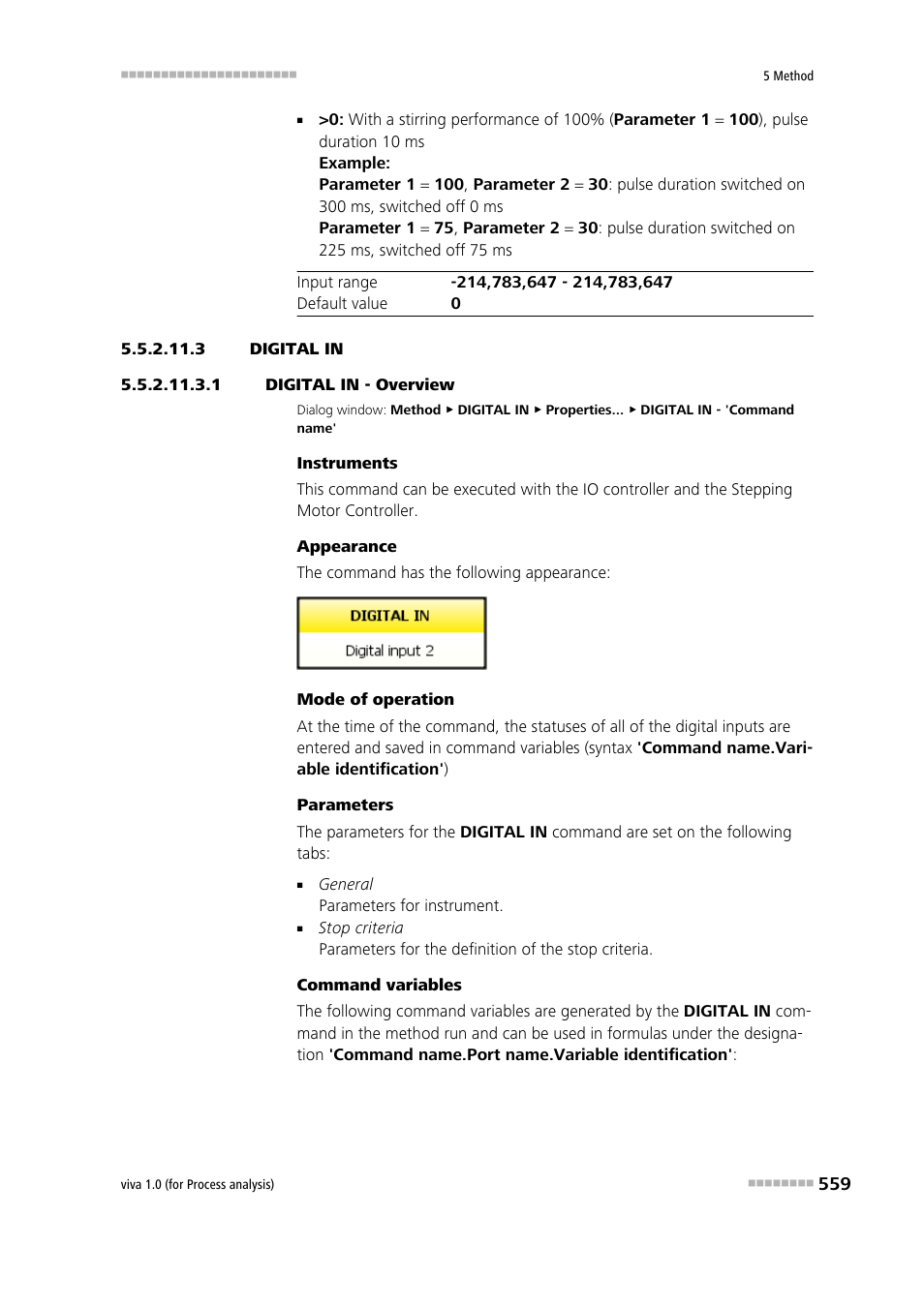 3 digital in, 1 digital in - overview, Digital in | Metrohm viva 1.0 (process analysis) User Manual | Page 571 / 990