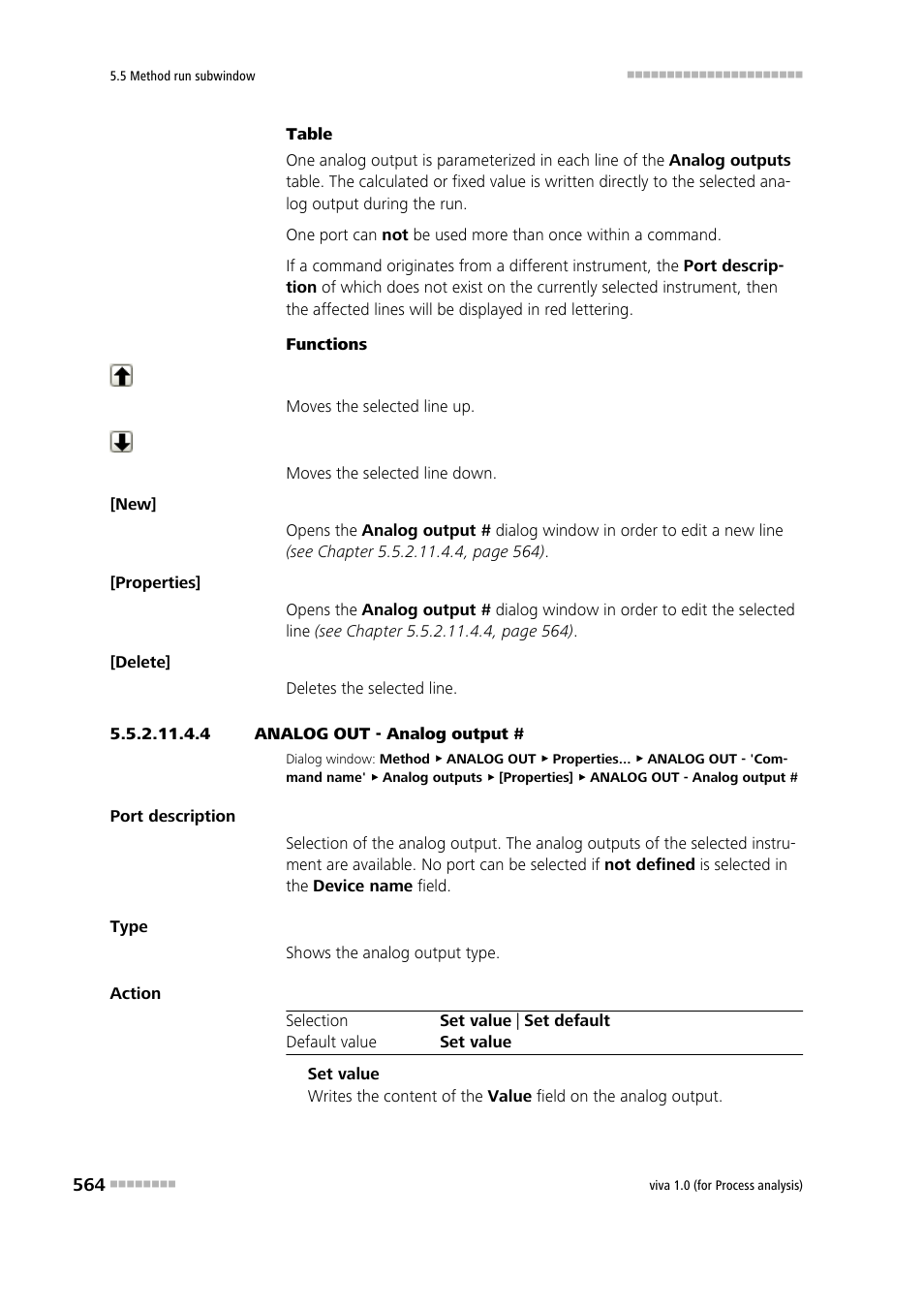 4 analog out - analog output | Metrohm viva 1.0 (process analysis) User Manual | Page 576 / 990