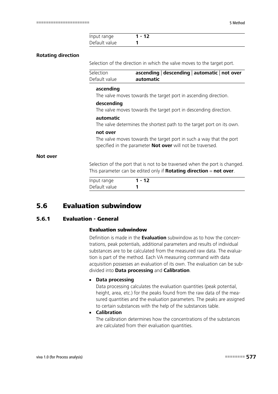 6 evaluation subwindow, 1 evaluation - general, Evaluation subwindow | Evaluation - general, Evaluation | Metrohm viva 1.0 (process analysis) User Manual | Page 589 / 990