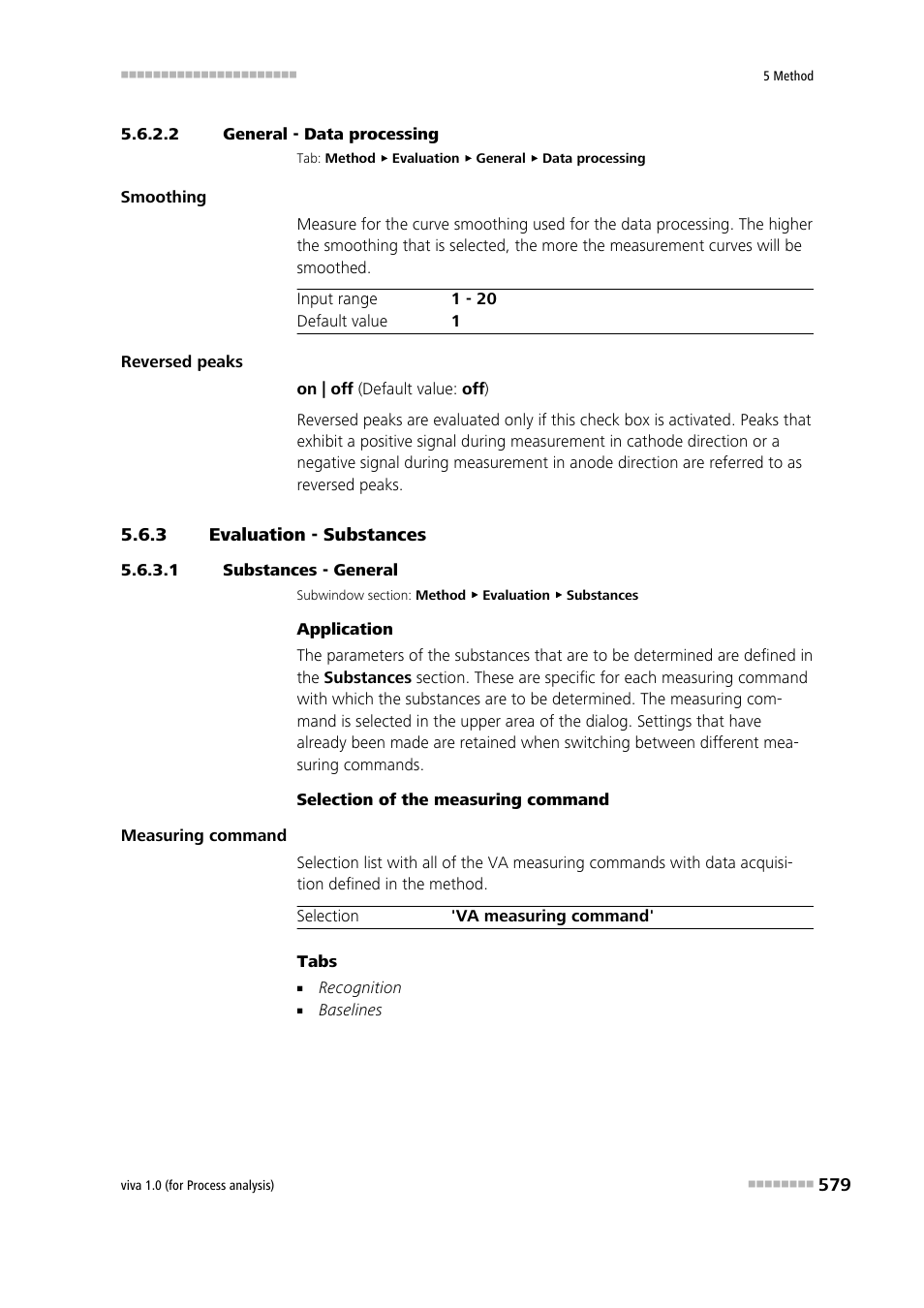 2 general - data processing, 3 evaluation - substances, 1 substances - general | Evaluation - substances, Substances, Data processing | Metrohm viva 1.0 (process analysis) User Manual | Page 591 / 990