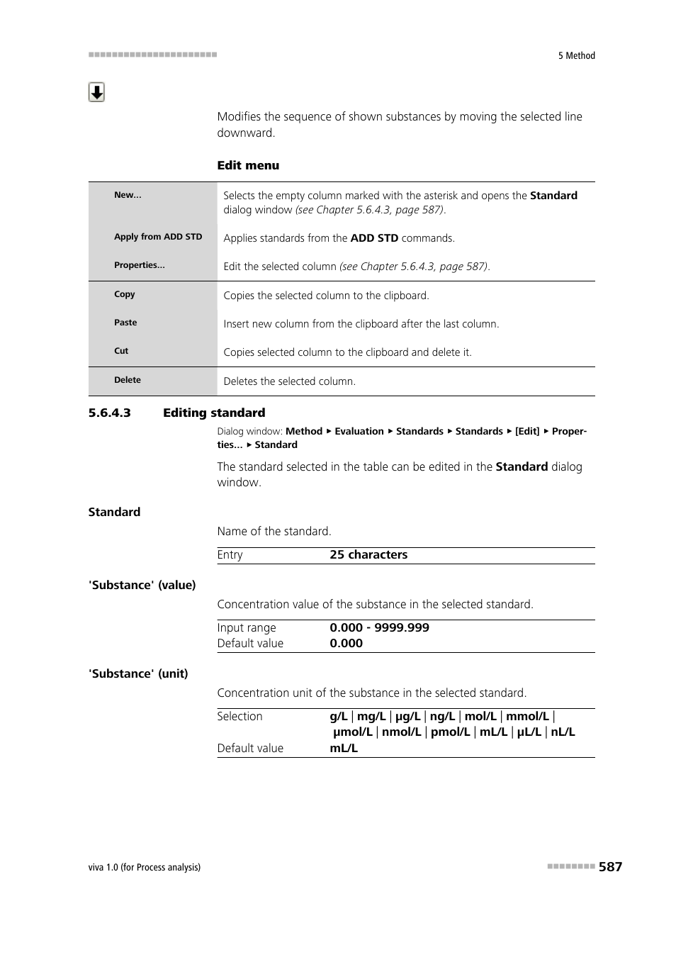 3 editing standard | Metrohm viva 1.0 (process analysis) User Manual | Page 599 / 990