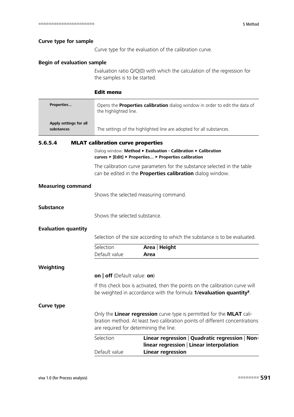 4 mlat calibration curve properties | Metrohm viva 1.0 (process analysis) User Manual | Page 603 / 990