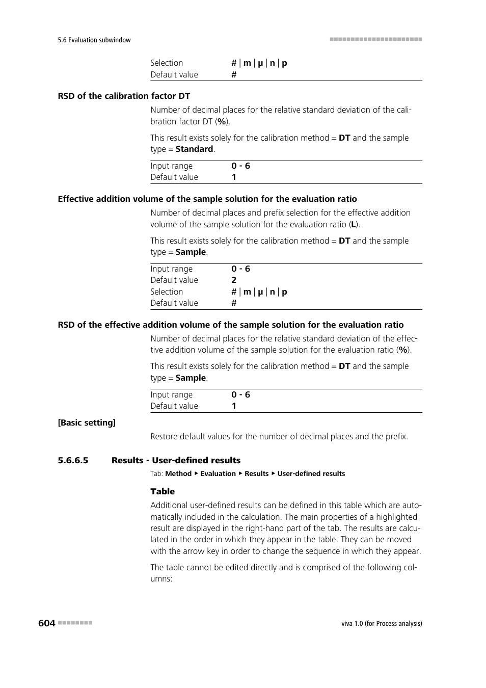 5 results - user-defined results, User-defined results | Metrohm viva 1.0 (process analysis) User Manual | Page 616 / 990