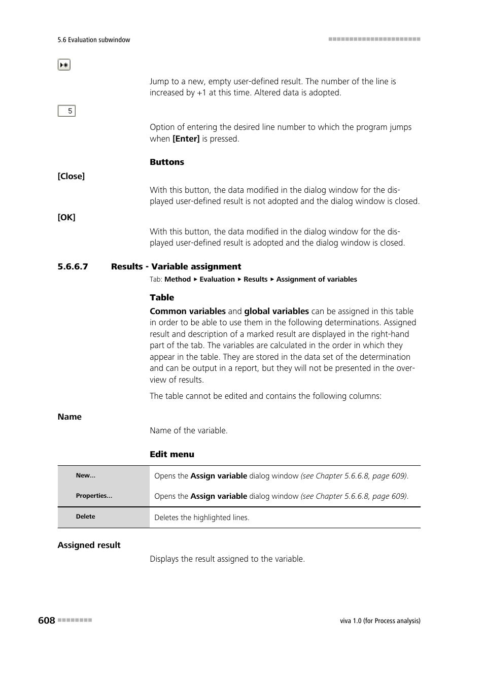 7 results - variable assignment, Variable assignment | Metrohm viva 1.0 (process analysis) User Manual | Page 620 / 990