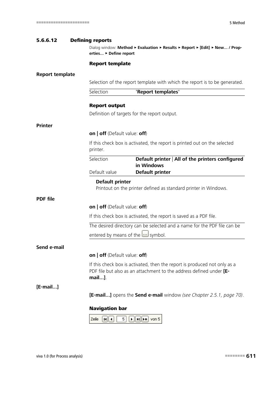 12 defining reports | Metrohm viva 1.0 (process analysis) User Manual | Page 623 / 990