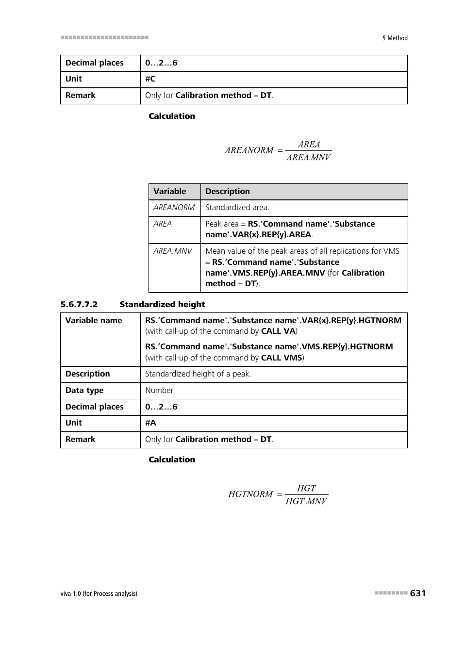 2 standardized height | Metrohm viva 1.0 (process analysis) User Manual | Page 643 / 990