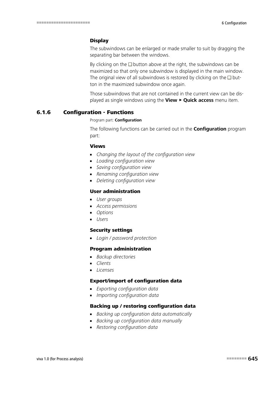 6 configuration - functions, Configuration - functions | Metrohm viva 1.0 (process analysis) User Manual | Page 657 / 990