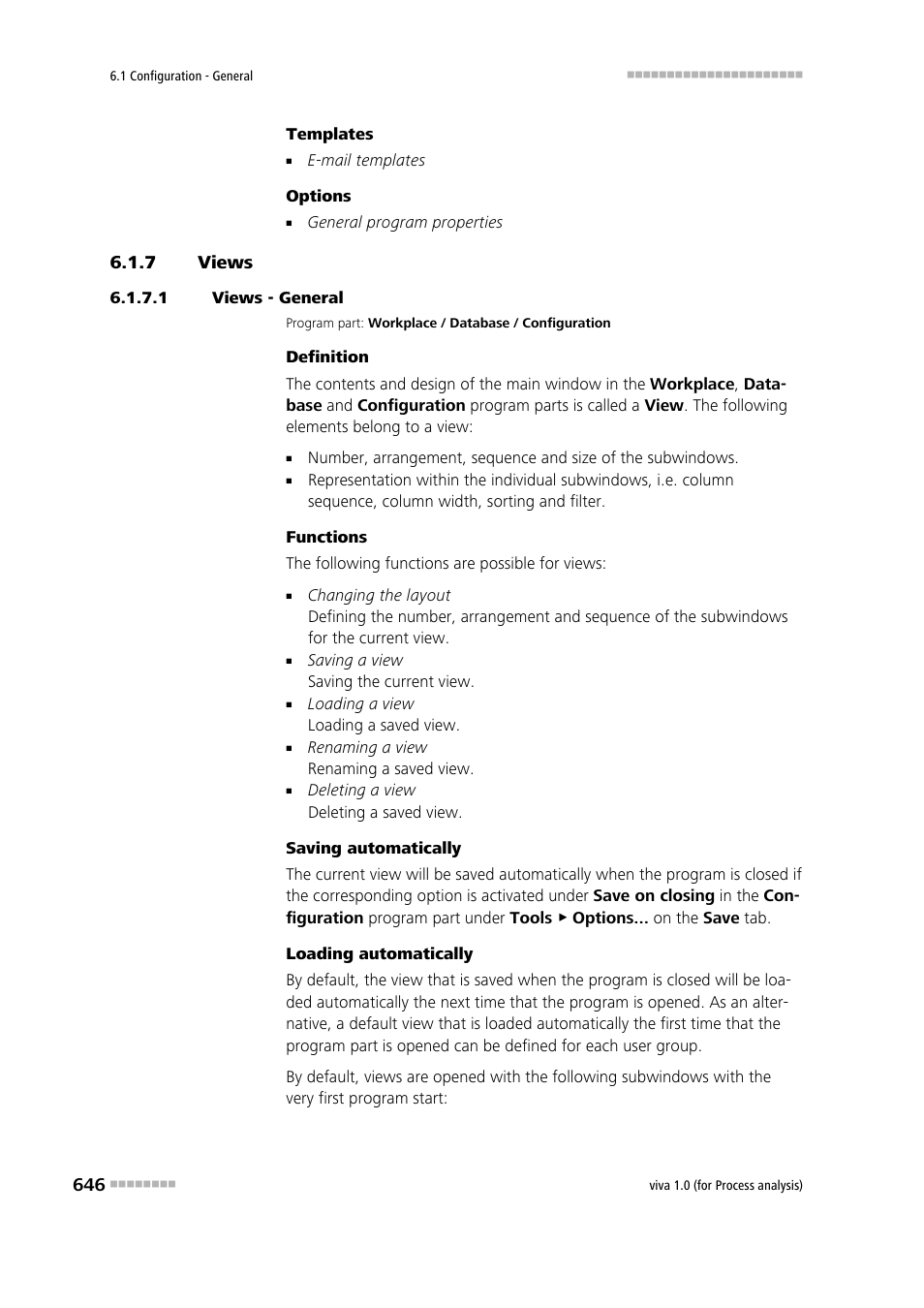 7 views, 1 views - general, Views | Metrohm viva 1.0 (process analysis) User Manual | Page 658 / 990