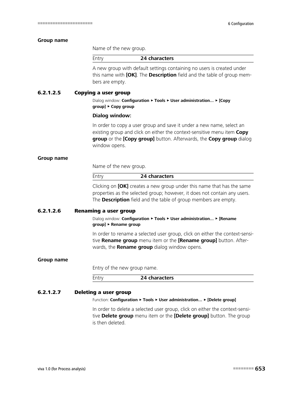 5 copying a user group, 6 renaming a user group, 7 deleting a user group | Copying user groups, Renaming user groups, Deleting user groups | Metrohm viva 1.0 (process analysis) User Manual | Page 665 / 990