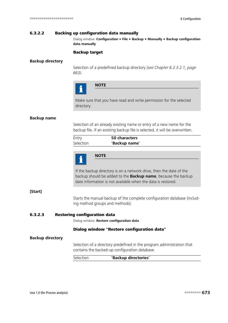 2 backing up configuration data manually, 3 restoring configuration data, Backing up configuration data manually | Restoring configuration data | Metrohm viva 1.0 (process analysis) User Manual | Page 685 / 990