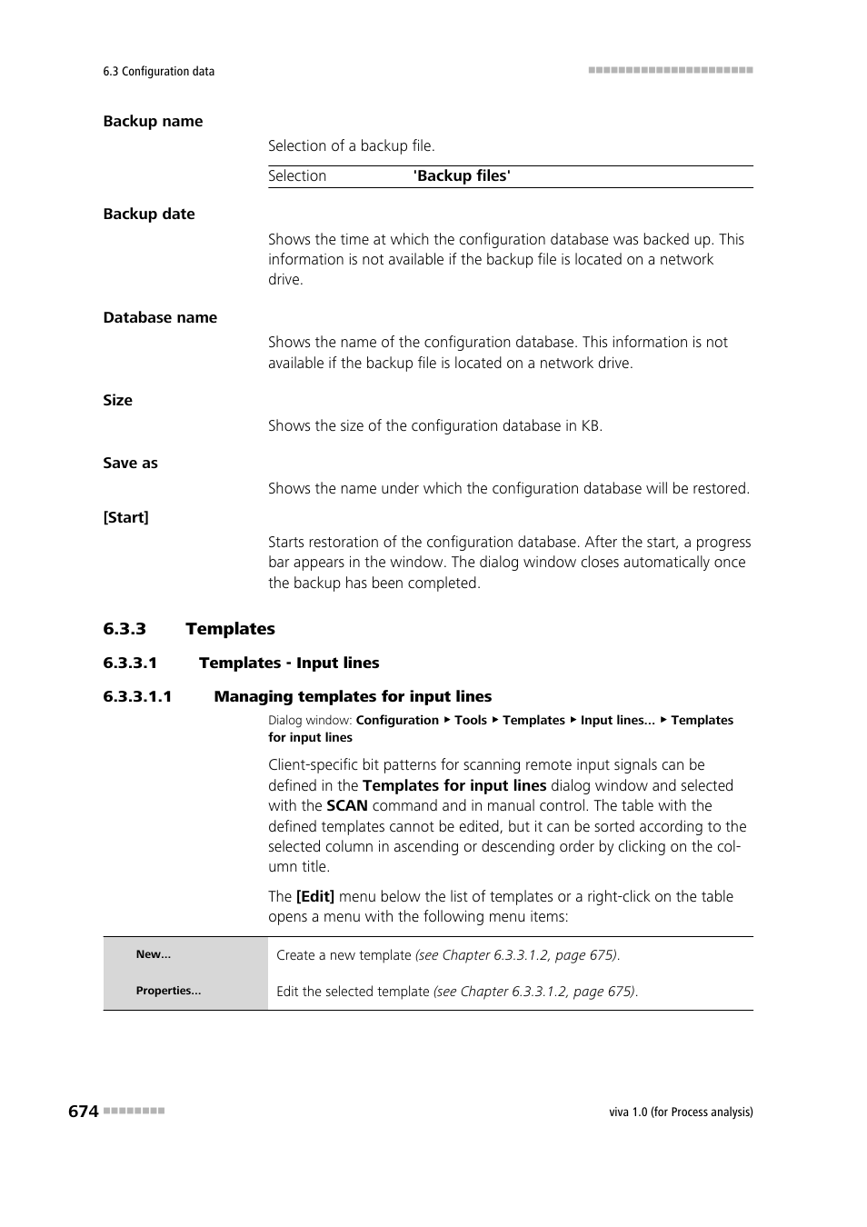 3 templates, 1 templates - input lines, 1 managing templates for input lines | Templates | Metrohm viva 1.0 (process analysis) User Manual | Page 686 / 990