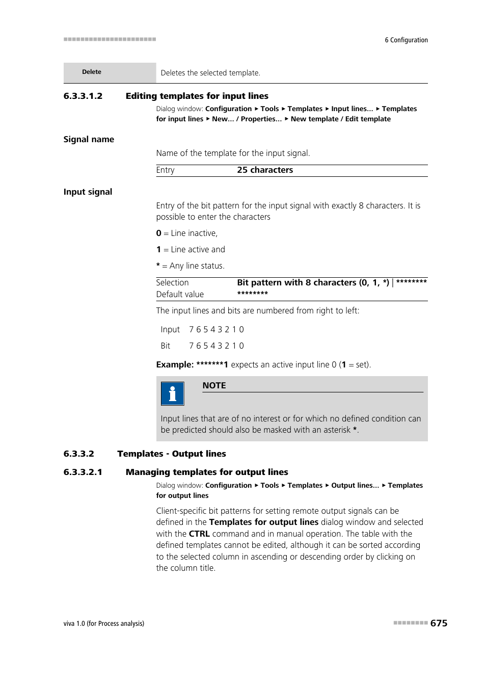 2 editing templates for input lines, 2 templates - output lines, 1 managing templates for output lines | Metrohm viva 1.0 (process analysis) User Manual | Page 687 / 990