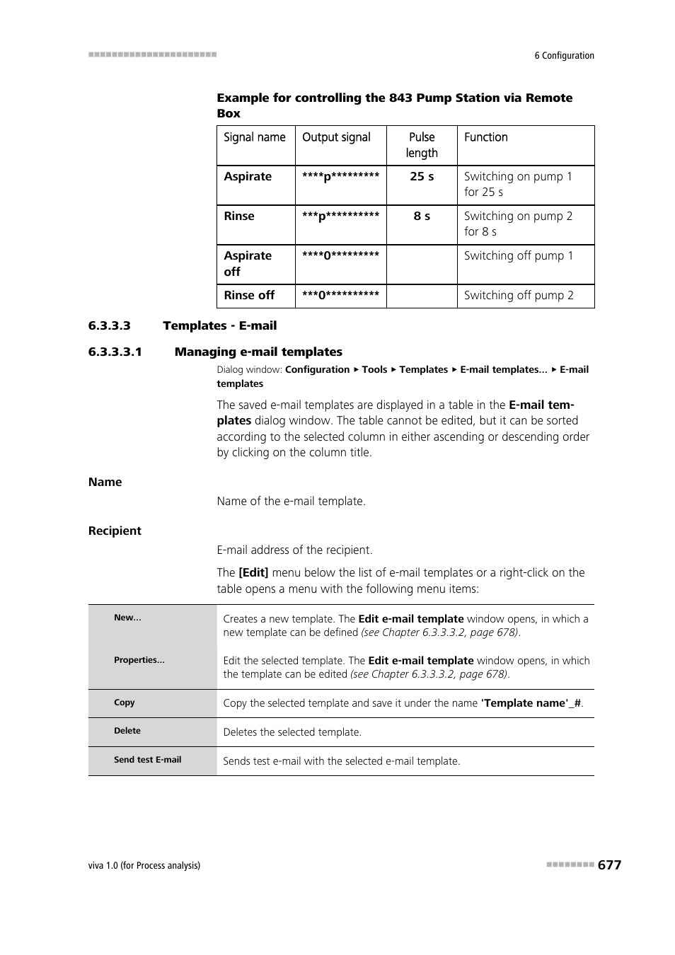 3 templates - e-mail, 1 managing e-mail templates, E-mail templates | Metrohm viva 1.0 (process analysis) User Manual | Page 689 / 990