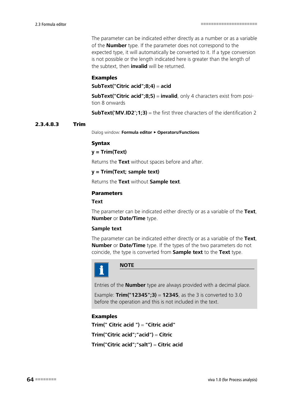 3 trim, Trim | Metrohm viva 1.0 (process analysis) User Manual | Page 76 / 990