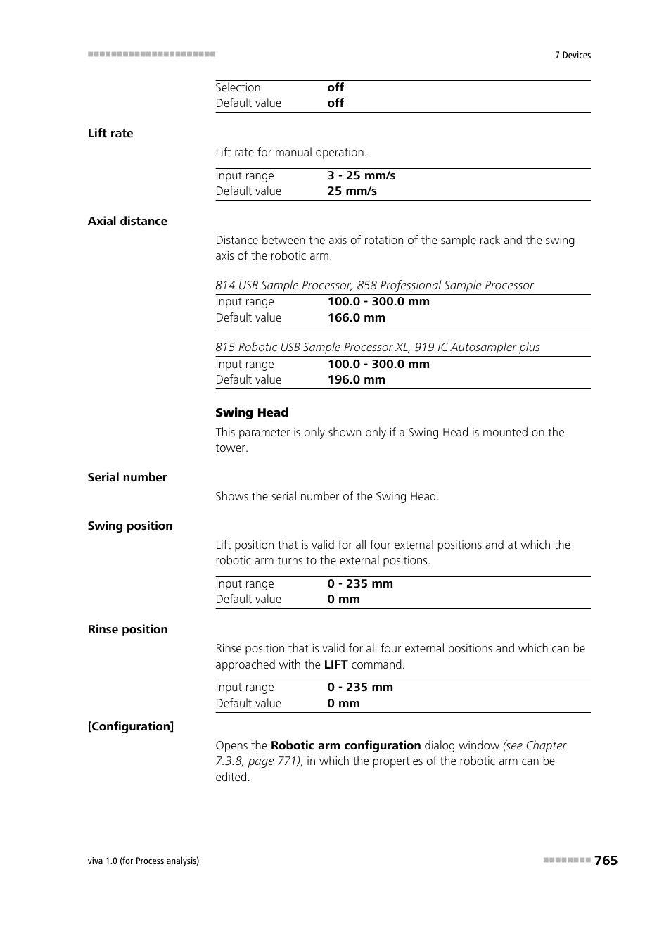 Metrohm viva 1.0 (process analysis) User Manual | Page 777 / 990