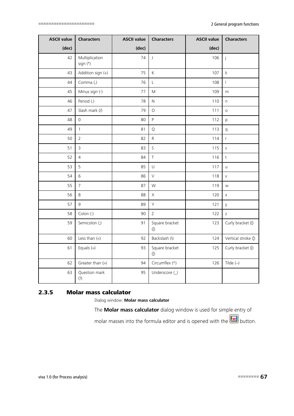 5 molar mass calculator, Molar mass calculator | Metrohm viva 1.0 (process analysis) User Manual | Page 79 / 990