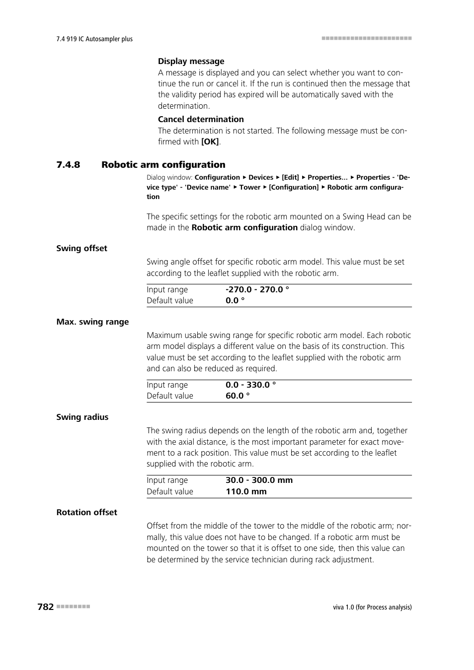 8 robotic arm configuration, Robotic arm configuration | Metrohm viva 1.0 (process analysis) User Manual | Page 794 / 990