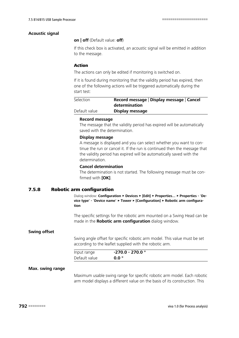 8 robotic arm configuration, Robotic arm configuration | Metrohm viva 1.0 (process analysis) User Manual | Page 804 / 990