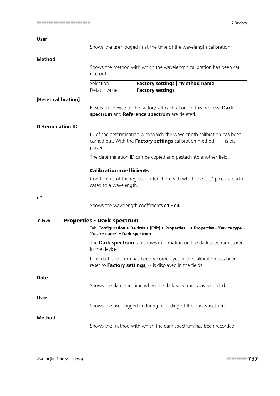 6 properties - dark spectrum, Properties - dark spectrum, Dark spectrum | Metrohm viva 1.0 (process analysis) User Manual | Page 809 / 990