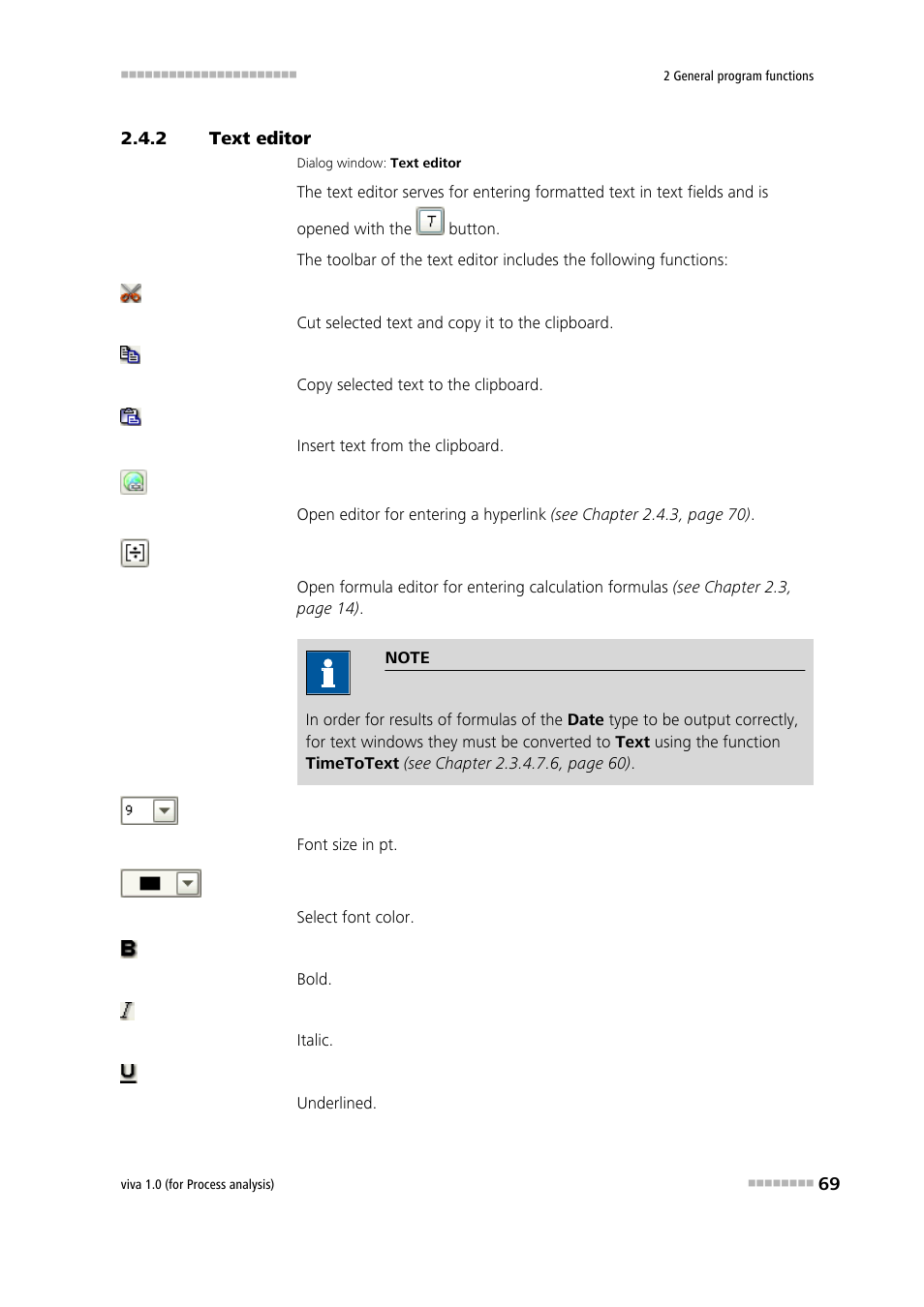 2 text editor, Text editor | Metrohm viva 1.0 (process analysis) User Manual | Page 81 / 990